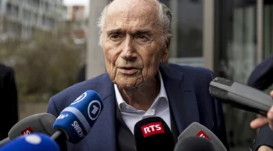 Former FIFA president Sepp Blatter in Muttenz near Basel, Switzerland in March 2025.Sathiri Kelpa / Anadolu via Getty Images