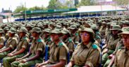 Police recruits at the National Police College Main Campus in Kiganjo.