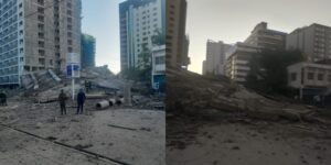 Kenya Red Cross said the building collapsed on the morning of Friday, January 2, in the Shopping Centre area of South C, Nairobi County.