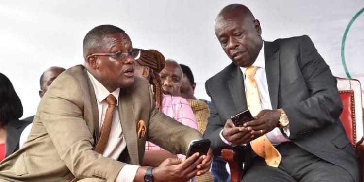 Former DP Rigathi Gachagua and former ICT CS Eliud Owalo.