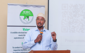 IEBC Secretary/ CEO, Marjan Hussein Marjan, speaking during a validation and close-out workshop on IEBC HR instruments. PHOTO/IEBC X.