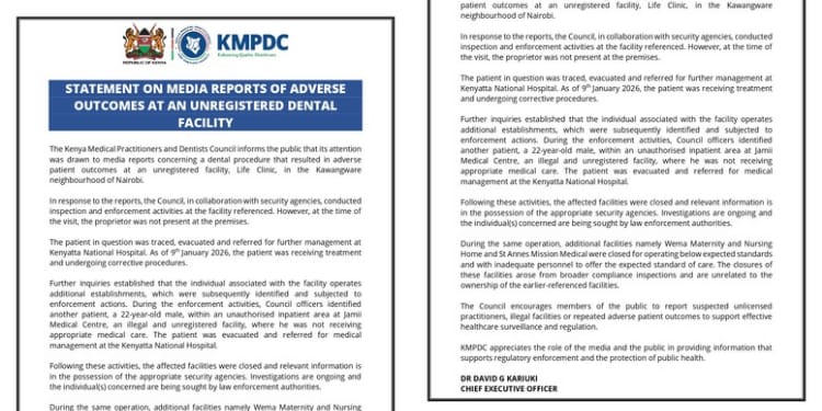 KMPDC statement on the incident reported at Kawangware.