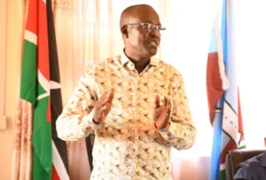 Turkana Governor Jeremiah Ekamais Lomorukai during a past address. PHOTO | COURTESY