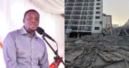 A photo collage of Nairobi Johnson Sakaja and the building that collapsed in South C. PHOTO/Sakaja X/Kenya Red Cross.