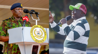 A photo collage of Police IG Douglas Kanja and former DP Rigathi Gachagua. PHOTO/NPS/DCP.