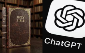 A photo collage of a Bible and ChatGPT logo. PHOTO/Courtesy.