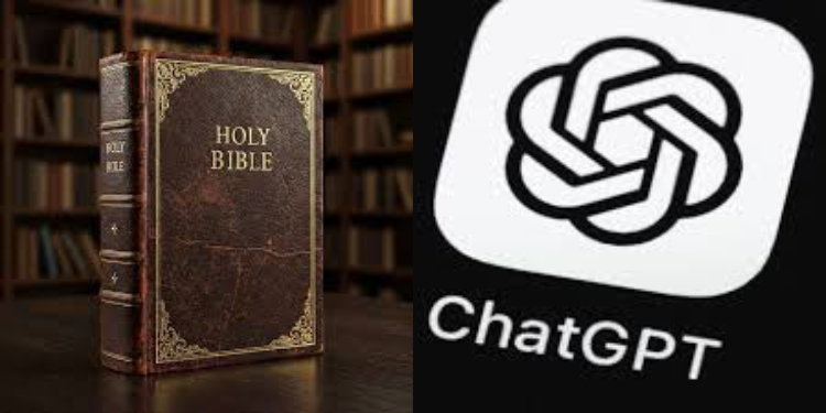 A photo collage of a Bible and ChatGPT logo. PHOTO/Courtesy.