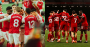 A photo of Arsenal and Liverpool players celebrating after past matches. PHOTO/Arsenal/Liverpool.
