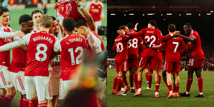 A photo of Arsenal and Liverpool players celebrating after past matches. PHOTO/Arsenal/Liverpool.