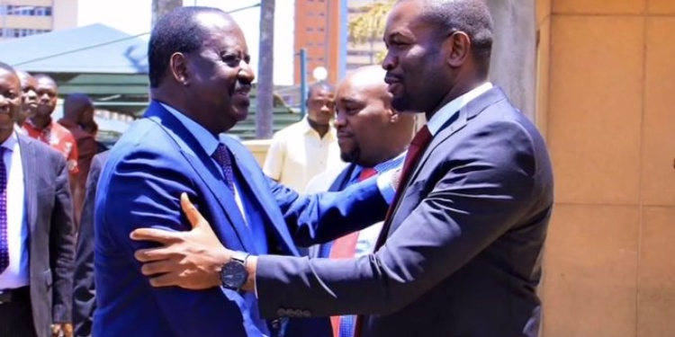 ODM Secretary General Edwin Sifuna with the late Raila Odinga Image/ACC/X