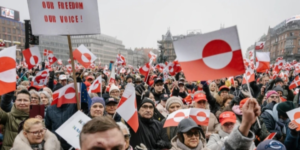 Protesters in Copenhagen are demonstrating following the threats from Trump PHOTO/EWP