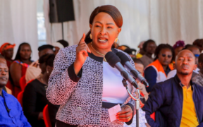 Machakos County Governor Wavinya Ndeti while addressing the public PHOTO/NTV