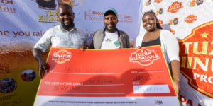 The image shows one of the Tuzidi Kuinuana Campaign beneficiaries Gabriel Njuguna Image/KBL