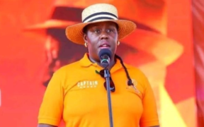 Winnie Odinga pictured addressing the public in an ODM ralleys PHOTO/ODM/X