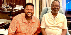 Oketch Sala together with the late Prime Minister Raila Odinga during their fun moments PHOTO/Oketch Sala/X