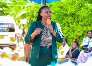Public Health Principal Secretary Mary Muthoni speaking during a community engagement in Ngiriambu, on January 15, 2026. (Photo: X/Ministry of Health)