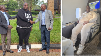 Wicknell Chivayo, Chief Executive Officer of Intratrek Zimbabwe with President William Ruto and Deputy President Kithure Kindiki during a visit to Kenya. PHOTO/Courtesy