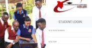 File image of KMTC students (left) and KUCCPS students portal.