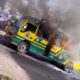 Forward Travellers Sacco Ltd bus on fire