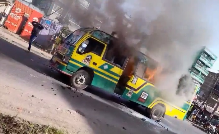 Forward Travellers Sacco Ltd bus on fire