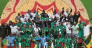 Senegal celebrate their victory after edging Morocco in the 2925 AFCON final. PHOTO/CAF