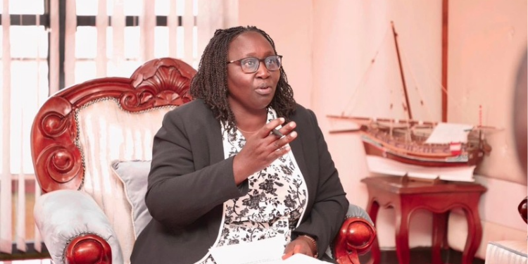 Labour and Social Protection Cabinet Secretary Hanna Wendot During A Meeting At Her Office In Nairobi Today February 2. PHOTO/ Wendot.