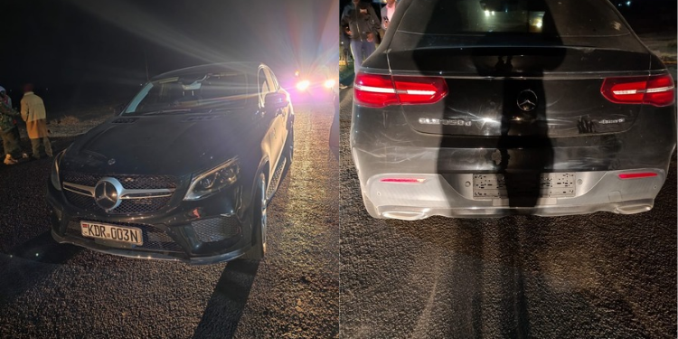 The Mercedes-Benz GLE350d That Was Alleged Stolen From A Garage In Spring Valley In Nairobi And Recovered In Kajiado. PHOTO/ File