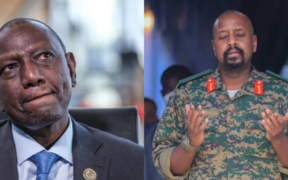 A Photo Collage of President William Ruto And Uganda's Chief of Defence Forces Muhoozi Kainerugaba. PHOTO/ File