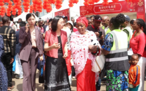 Chinese Ambassador to Kenya Guo Haiyan and United Nations office at Nairobi director-general Zainab Bangura during the Chinese New year gala celebrations at the Two Rivers mall, Nairobi on February 8, 2026. PHOTO/ File