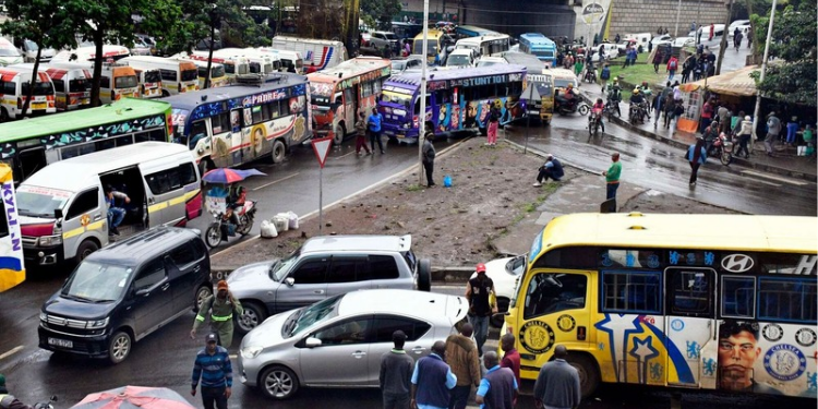 Matatus and Personal Vehicles Stuck in Traffic In One of the Nairobi City Highways. PHOTO/ File