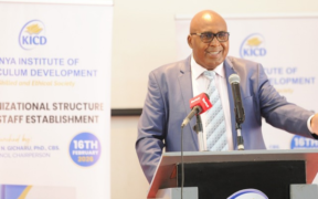 Prof. Simon N. Gicharu, PhD, CBS, the Chairperson of the Kenya Institute of Curriculum Development (KICD) Council, during the launch of the institute's new Organizational Structure and Staff Establishment on February 16, 2026. PHOTO/ The Star