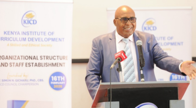 Prof. Simon N. Gicharu, PhD, CBS, the Chairperson of the Kenya Institute of Curriculum Development (KICD) Council, during the launch of the institute's new Organizational Structure and Staff Establishment on February 16, 2026. PHOTO/ The Star
