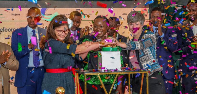 Cabinet Secretary for Environment, Climate Change and Forestry, Dr. Deborah Barasa leading the launch of National Carbon Registry. PHOTO/Courtesy