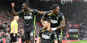 Sichenje and his teammates celebrating after full time whistle PHOTO/Charlton Athletic FC/X