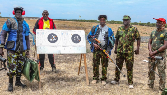 Shooters During the 87th Kenya Open Full-Bore Championship at the Kenya Defence Forces Rifle Range in Nanyuki. PHOTO/ DCI