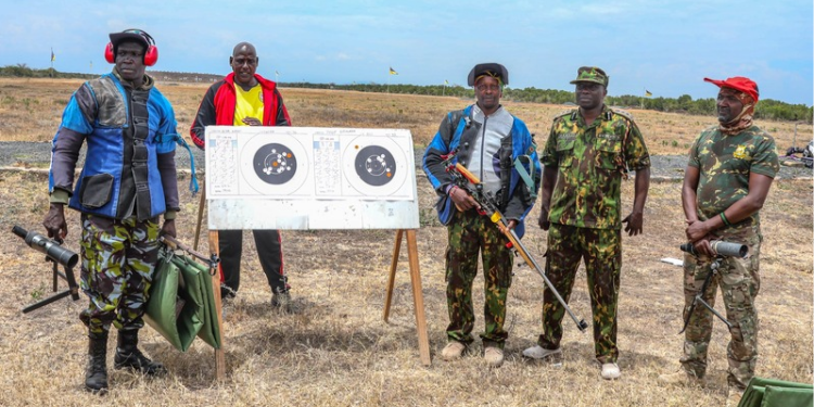 Shooters During the 87th Kenya Open Full-Bore Championship at the Kenya Defence Forces Rifle Range in Nanyuki. PHOTO/ DCI