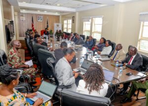 National Police Service (NPS) in a meeting with senior officials from the Social Health Authority (SHA) at NPS Headquarters in Nairobi to deliberate on the transition of officers to the Public Officers Medical Scheme Fund (POMSF) under SHA. PHOTO/ NPS X