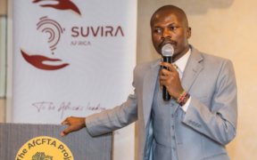 Suvira Africa Executive Director Charles Nyakumbo During the AfCFTA's Roundtable Discussion at Four Point by Sheraton Hotel in Nairobi. PHOTO/ Suvira Africa.