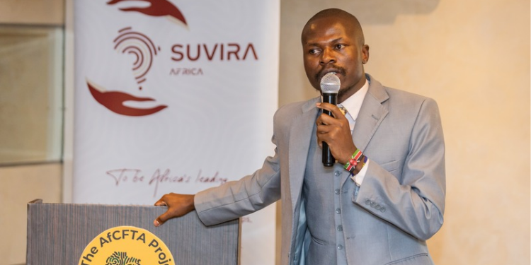 Suvira Africa Executive Director Charles Nyakumbo During the AfCFTA's Roundtable Discussion at Four Point by Sheraton Hotel in Nairobi. PHOTO/ Suvira Africa.