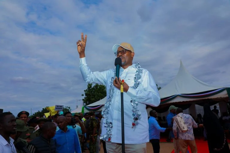 Wajir Governor Ahmed Abdullahi speaking at a past function. PHOTO/HEAhmedJiir/FB