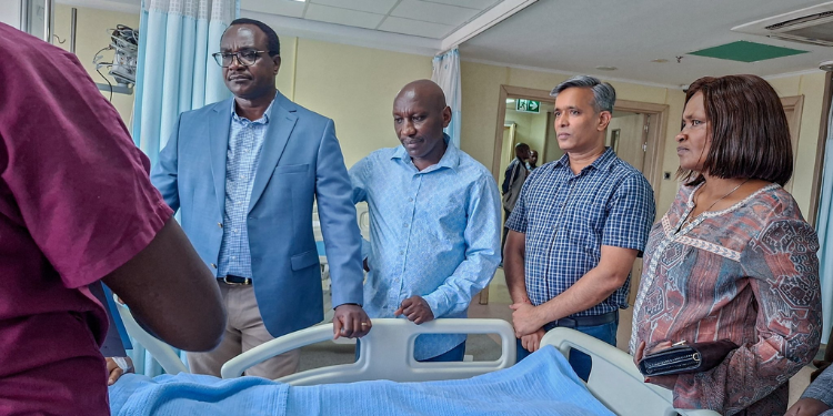 Education CS Julius Ogamba visited the victims alongside TSC Chairperson Dr. Jamleck Muturi, Acting CEO of TSC Evaleen Mitei, and KUPPET SG Akello Misori. PHOTO/Ogamba X.