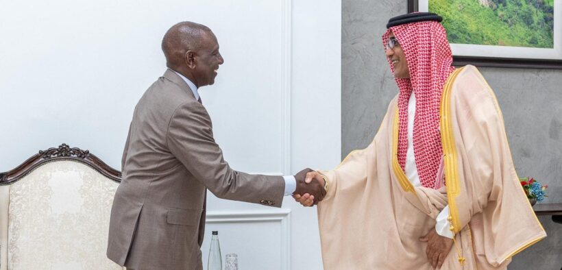 President William Ruto with Saudi Arabia’s Deputy Minister of Foreign Affairs, Waleed Al Khuraiji.PHOTO/@WilliamsRuto/X