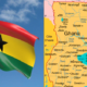 A photo collage of Ghana's flag and map. PHOTO/Courtesy.