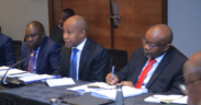 Gulf Energy E&P BV Chairman Francis Njogu, Group CEO Paul Limoh, and Country Manager, Franklin Juma appearing at a Joint Parliamentary Committee of Energy meeting. PHOTO/FILE