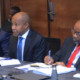 Gulf Energy E&P BV Chairman Francis Njogu, Group CEO Paul Limoh, and Country Manager, Franklin Juma appearing at a Joint Parliamentary Committee of Energy meeting. PHOTO/FILE