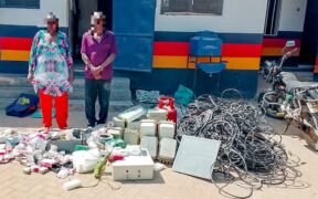 Two Arrested in Mtwapa over Stolen Kenya Power Equipment. Photo/NPS/X