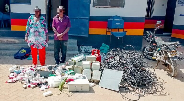 Two Arrested in Mtwapa over Stolen Kenya Power Equipment. Photo/NPS/X