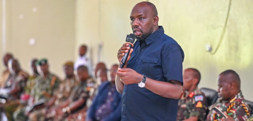 Interior CS Murkomen addressing a security meeting in Isiolo on Tuesday, February 3, 2026.PHOTO/@kipmurkomen/X.