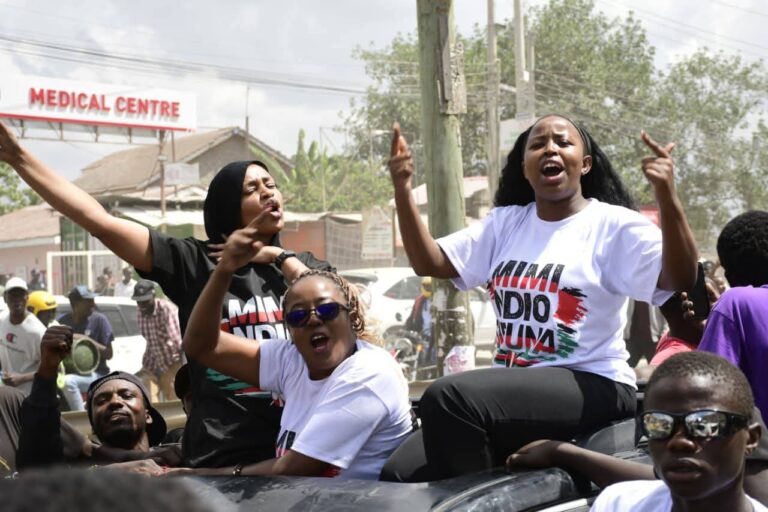 Gen Z Baddie after joining the ODM Secretary General and Nairobi Senator Edwin Sifuna for the Linda Mwanainchi rally at Kitengela on Sunday, February 15, 2026. PHOTO/Gen Z Baddie/X