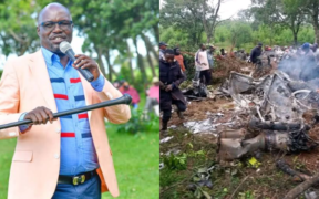 A photo collage of Emurua Dikirr MP Johanna Ngeno and chopper crash in Mosop, Nandi County. PHOTO/UGC.